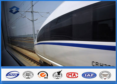 Q420 tren de alta velocidad material de acero poste de acero galvanizado, sección redonda de poste uno del metal